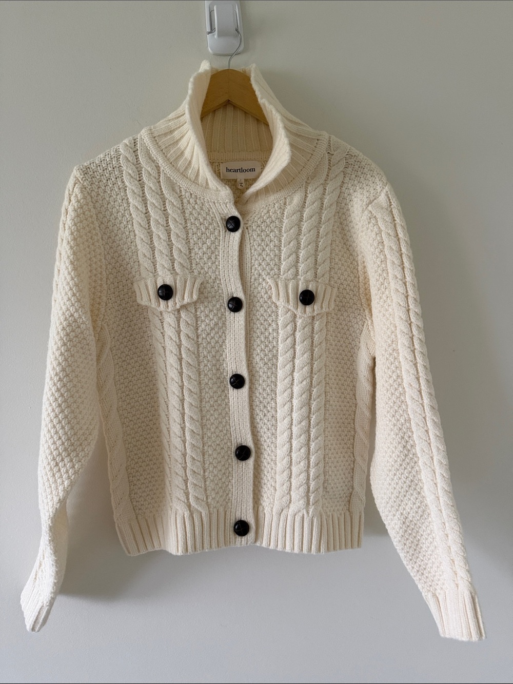 Heartloom NWT Adeline Ivory Cable Knit Cardigan Sweater Women’s Small